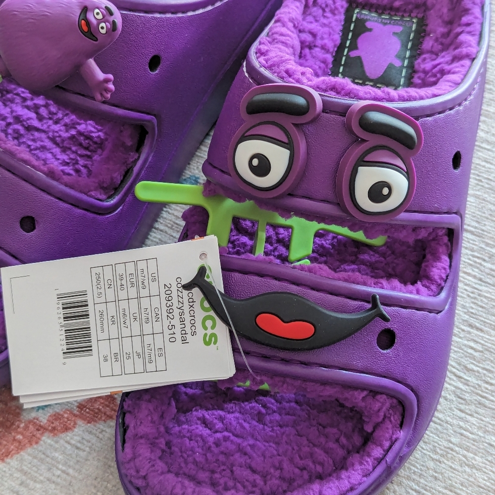 Crocs x McDonald's Grimace women's size 9, men's size 7 NIP